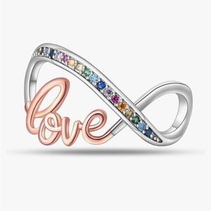 Love charm slide style for Pandora bracelets